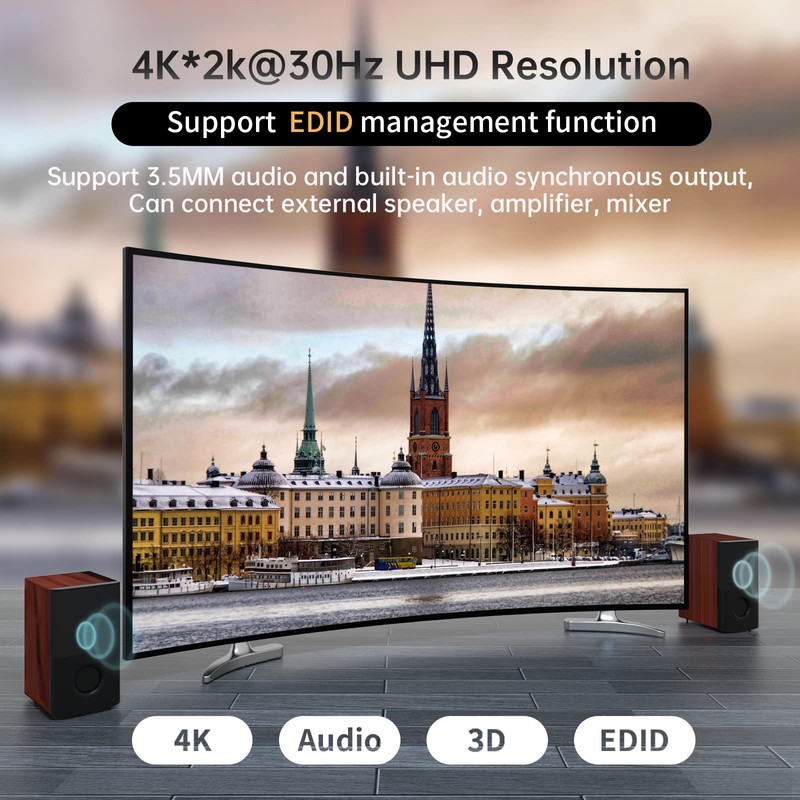 MT-VIKI 4K HDMI Matrix Switch 4x4 with 3.5mm Stereo Audio