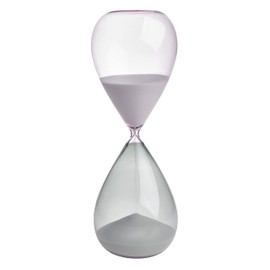 TFA Dostmann 18.6011.02.40 Large Sand Timer 60 Minutes Glass Timer, Grey/Pink