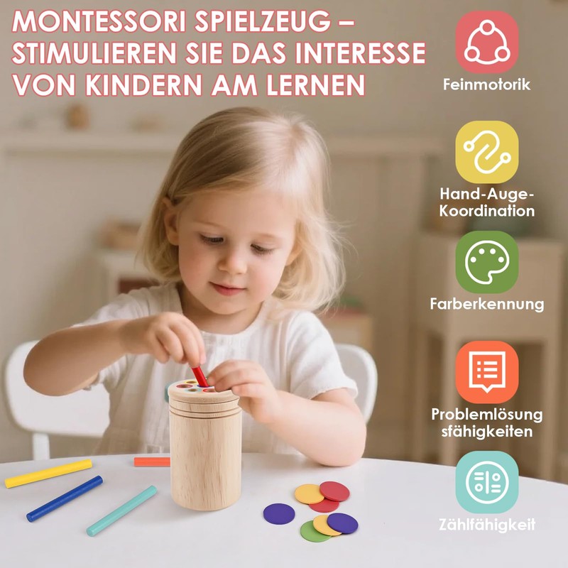 Gaethra Montessori Toy, 7.5 x 7.5 x 14 cm, for