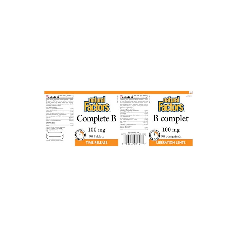 Natural Factors Complete B Time Release 100 mg, B Vitamin