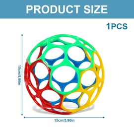 GUOYOU Grab Ball for Babies, BPA-Free Baby Ball Teething Ring, Flexible and Easy to Grip Design Baby Toy, Sensory Toy Teeth, for 3-12 Months, Newborn Learning, Boys and Girls