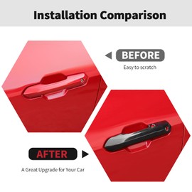 RT-TCZ Door Handle Cover Trim Decoration Exterior Accessories for Ford Mustang 2024 2025 (Black)