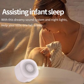 Epzia 2-in-1 Portable Sound Machine for Baby + Nightlight | White Noise Sound Machine for Baby with 10 Soothing Sounds & 7 Nightlight Modes | Travel Sound Machine Attaches to Strollers, Car Seats
