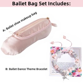 CXYANG - Bolsa de maquillaje para zapatos de ballet rosa, regalos para niñas y mujeres, bolsa de bailarina para bailarina (pulsera A), Pulsera a, Small