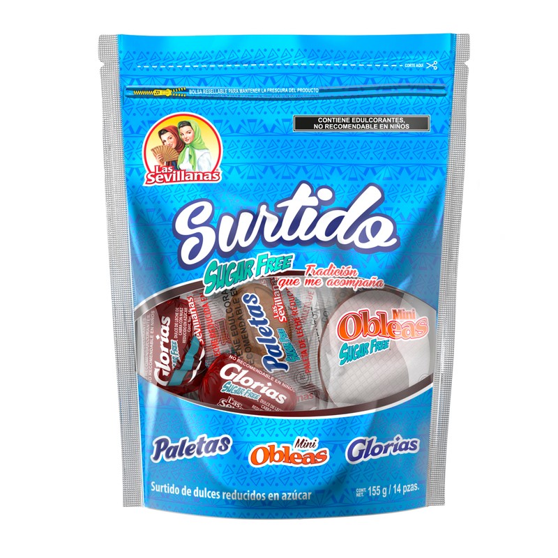 LAS SEVILLANAS SURTIDO DE DULCES SIN AZÚCAR 154.5G