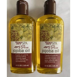 100% Pure New Trader Joe's Spa 100% Pure Natural Jojoba Oil 4oz X 2 Bottles