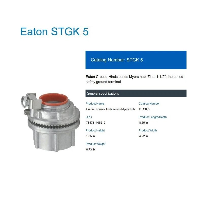 Crouse-Hinds EATON CROUSE-HINDS SERIES Myers STGK-5 Conduit Hub;1-1/2 Inch *price