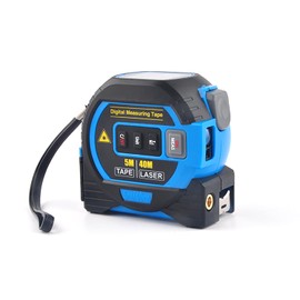 Miangerrn Laser Rangefinder: 3-in-1 Tool with Laser, Crossline, and 5m Tape Measure - Measure Distance from 0-40m, Calculate Area, Volume, Trigonometry, and More (blue)