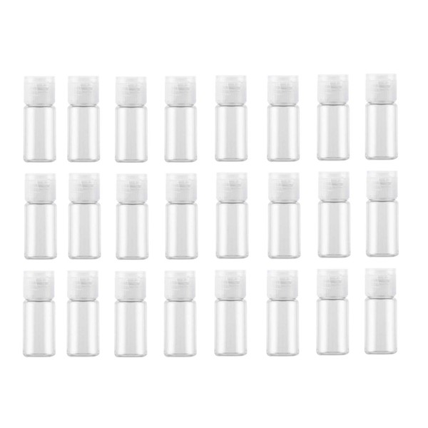 24Pcs 15ml/0.5oz Empty Plastic Clear Travel Bottles with Flip Cap Small Cosmetic Makeup Sample Storage Containers for Essential Oil Makeup Remover Shower Gel Emulsion Toiletries