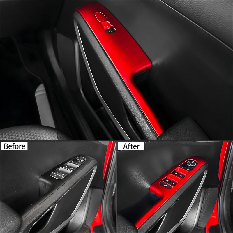 JUIVEEL Car Window Switch Panel Cover,Side Door Glass Lock Control