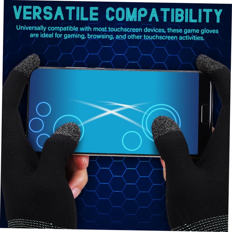 CORHAD 1set Gaming Gloves for Sweaty Hands Touchscreen Finger Sleeves