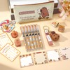 Candcamp 262 PCS Capybara Stationery Set,Cute stationery set,Capybara Pencil Case,Notes,keychains,folders,stickers,bookmarks,gel