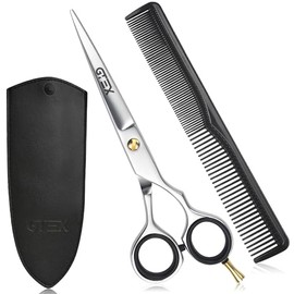 Hairdressing Scissors, Professional Hair Cutting Scissors, 6.5 Inch Premium Scissors, Hair Cutting with Comb and Leather Case, Hair Scissors, Hair Scissors for Men, Women, Adults, Hair Trimming Kit