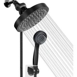 Regadera Telefono Cabezal De Ducha Redonda Baño Kit Con Ducha De Mano Negro Yesop