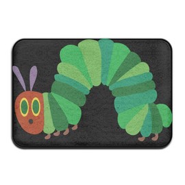 SPXUBZ Catoon Green The Very Hungry Caterpillar Non Slip Entrance Rug Outdoor/Indoor Durable and Waterproof Machine Washable Door mat Size:18x30 inch