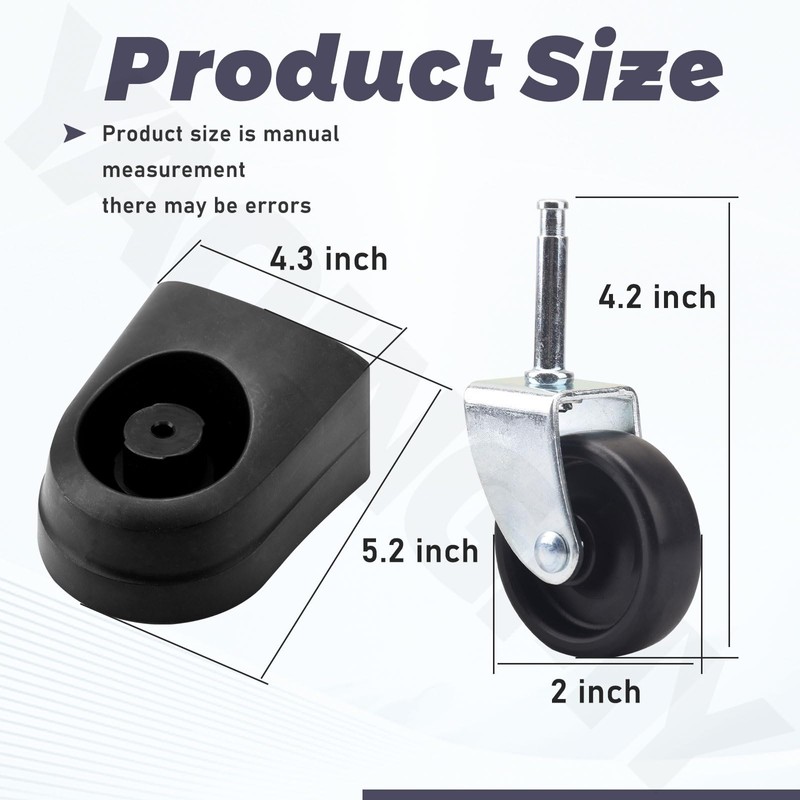 2 Pcs 551016110 Vacuum Caster & 551007106 Caster & Foot