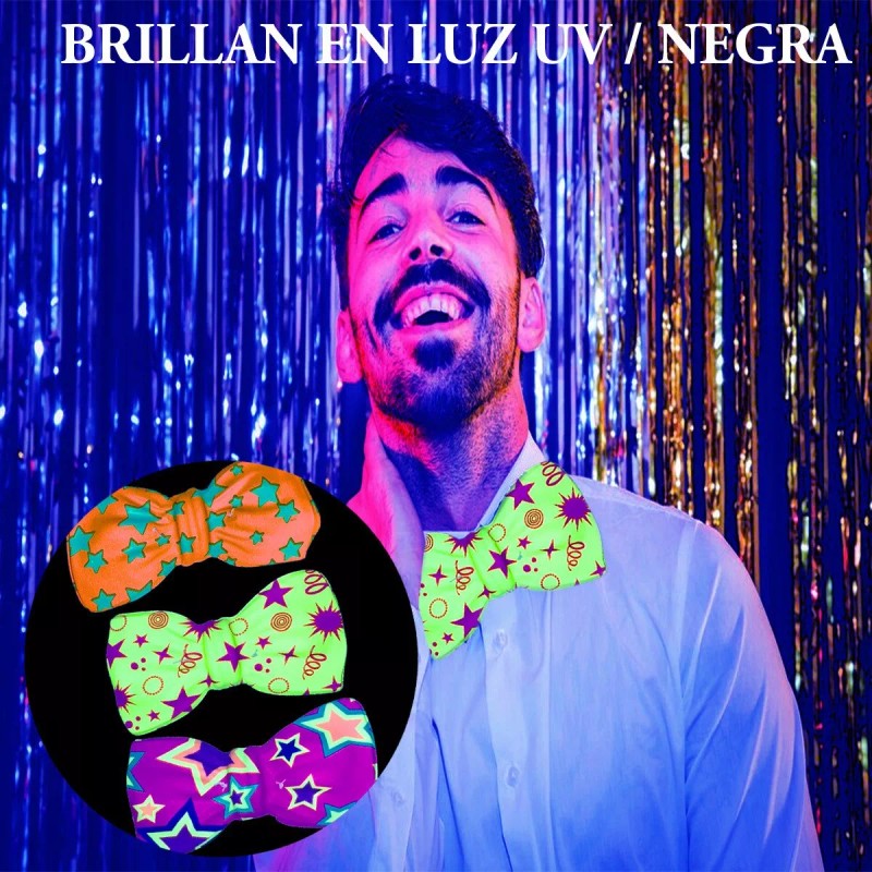 Lecute 30 Moños Neon Fiesta Batucada Corbata Pvc Hora Loca