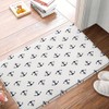 Nautical Anchor Bath Mat,Navy Blue White Anchor Ocean Bathroom Kitchen