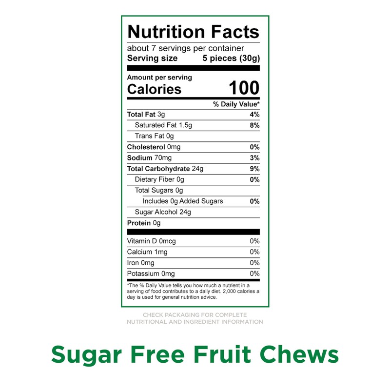 RUSSELL STOVER Sugar Free Fruit Chews Candy, 7.5 oz. bag