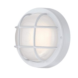Westinghouse Lighting 6113900 Traditional One-Light Dimmable LED Outdoor Wall Light, Textured White Finish, White Glass