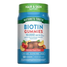 Biotina 10000mcg 50 Gomitas Natures Truth Sabor Durazno
