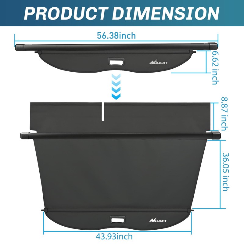 Nilight Cargo Cover Fit for Toyota Highlander 2020 2021 2022