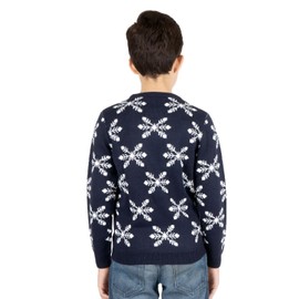 NOROZE Kids Christmas Jumpers Boys Girls Retro Elf Snowman Santa Fairisle Reindeer Novelty Sweater Children Gifts Xmas Jumper (7-8 Years, Rocking Navy)