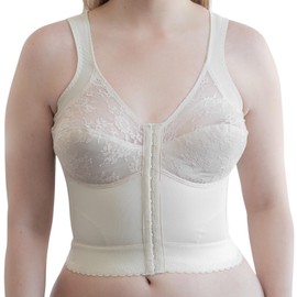 Front Closure Longline Bra | 9603 | Made in USA | Wire-Free Comfort w/Back Support | Soft Cups | 42B / Blush