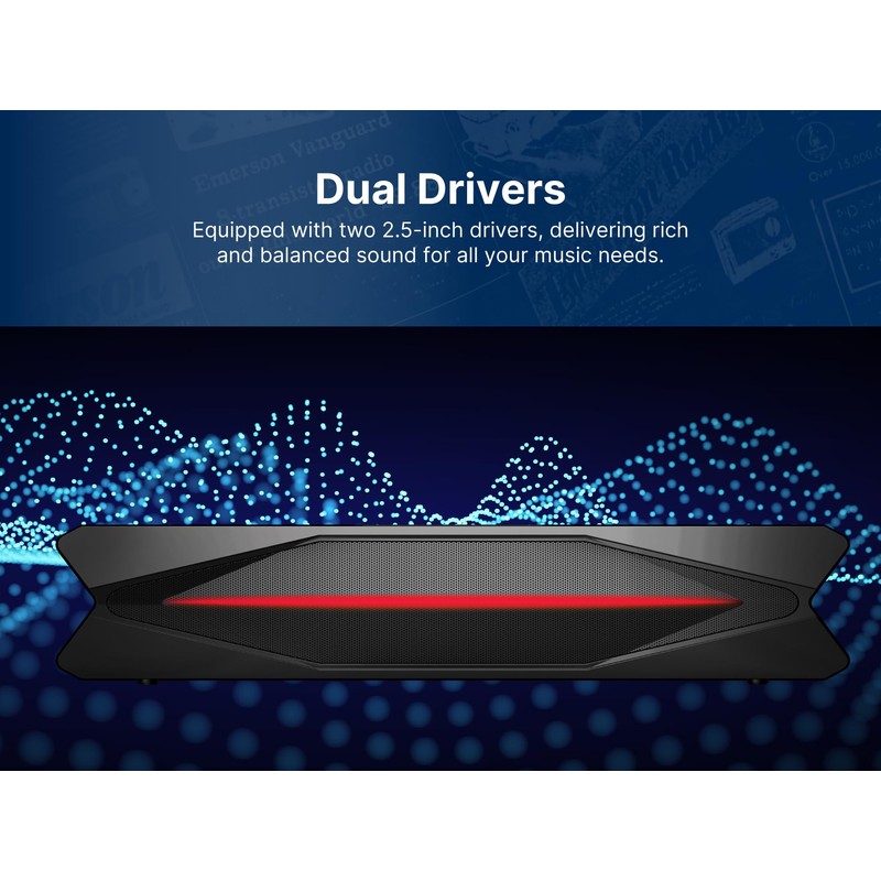 Emerson EHS-1751 Mini Bluetooth Soundbar with Multicolor Lighting