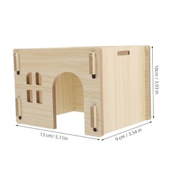 Generic Small Pet Wooden Hideout House for Hamster Chinchilla Rabbit Wear Resistant Easy to Tunnel Habitat Decor Adorable Design for Small Animal Shelter