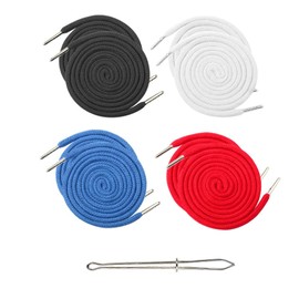 KOZOY Cord for Jogging Bottoms, Pack of 8 Replacement Cords Drawstring with Threader Tweezer 130 cm Metal Hoodies Polyester Band Waistband Cord Ends Universal Replacement Strings for Jackets