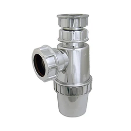 FloPlast CT37T CT37T-32MM Chrome Style Telescopic Bottle Trap-76MM Seal, Silver