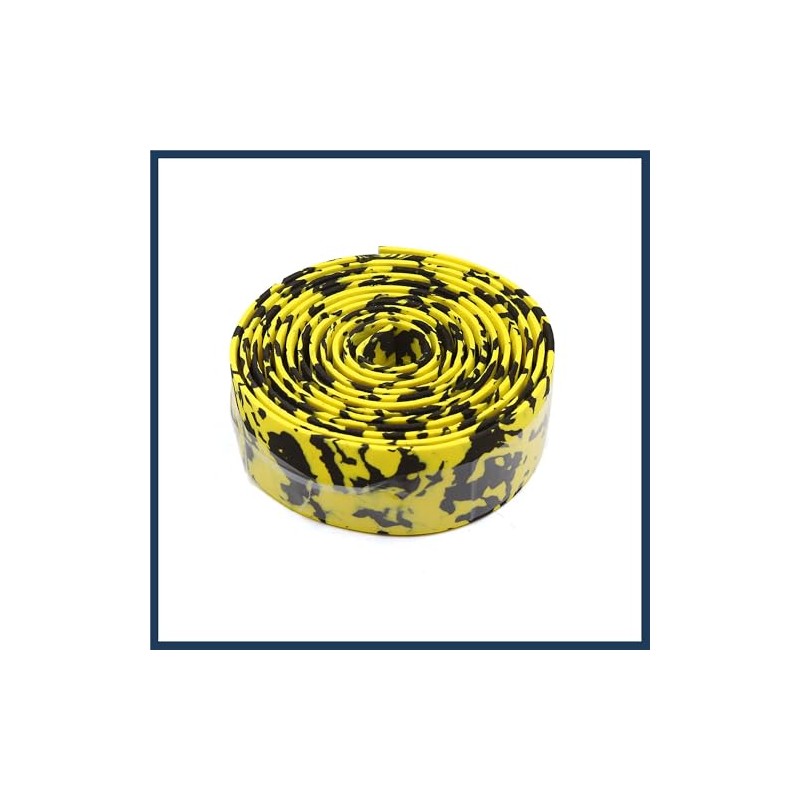 INFINAUTO 2pcs Yellow Black Foam Camouflage Design Handlebar Grip Tape