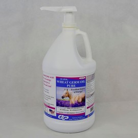 SU-PER Wheat Germ Oil Pure for Horses - Supports Energy, Endurance, Stamina, Healthy Skin and Coat - Essential Fatty Acids, Vitamins and Minerals - 1 Gallon + Pump, 4 Month Supply