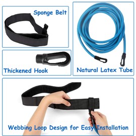 Swimming Belt Adjustable Swimming Resistance Belt Pool Swimming Training Bungee Durable Swimming Belt for Swimming Pools Resistance Training (Blue)