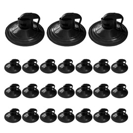 KANDUJIMU 24 PCS Car Glass Windshield Sunshade Suction Cups, Powerful Pull Ring Dovetail Sucker Hooks, Multifunctional Mini PVC Adsorption Holder for Windows, Visor, Kitchen, Bathroom (Black-1.5inch)