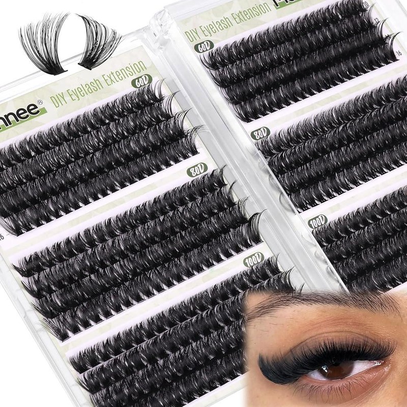 D-Curly 초보자를 위한 D-Curly 클러스터 속눈썹 연장 480Pcs 볼륨 DIY