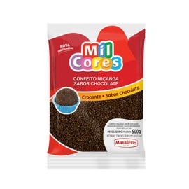 MIL CORES Confeito Micanga Sabor Chocolate 500 grs. / Confectionery Sprinkles Chocolate Flavor 17.64 oz.