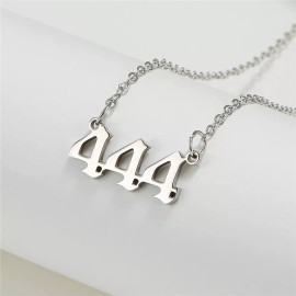 Unbranded Silver 444 Angel Number Necklace, Jewelry Charms Minimalist Stainless Steel