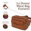 Le Donne Leather Waist Bag - Fashionable & Luxury 4-Compartment