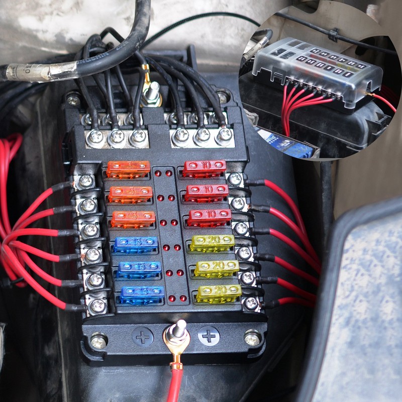 BlueFire Newest 6-Way Circuit Car and Boat Fuse Box Holder