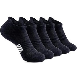 pontadela Ankle Socks Athletic Thick Cushioned Running Hiking No Show Sports Low Cut Socks，5 Pair Pack (US, Alpha, Large, Regular, Regular, black)