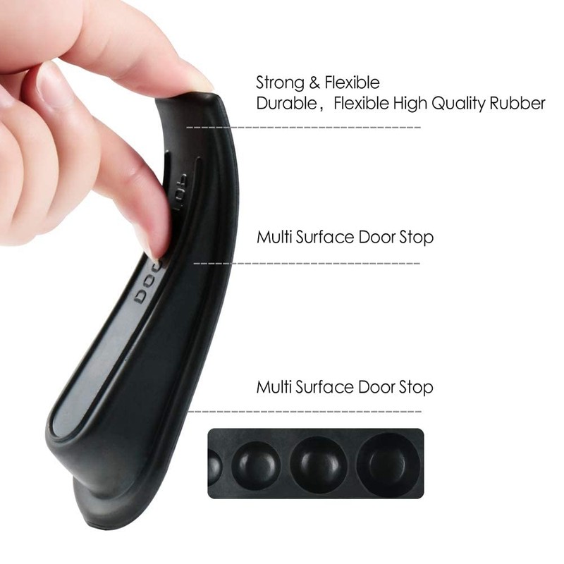 Rubber Doorstopper Wedge Suitable for All Floors Non-Scratching and Anti-Slip