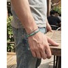 Sunongxin Hematite Bracelet, Stainless Steel Box Chain & Turquoise Beaded