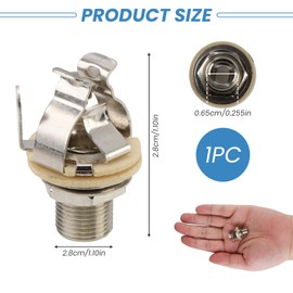 Full-contact Output Jack Socket for Guitar Bass, 4-Contact Stereo Jack with Washer Locking Nut Copper Construction Enhanced Noise Reduction for Speaker Footswitch Audio Amplifier Instrument Silver