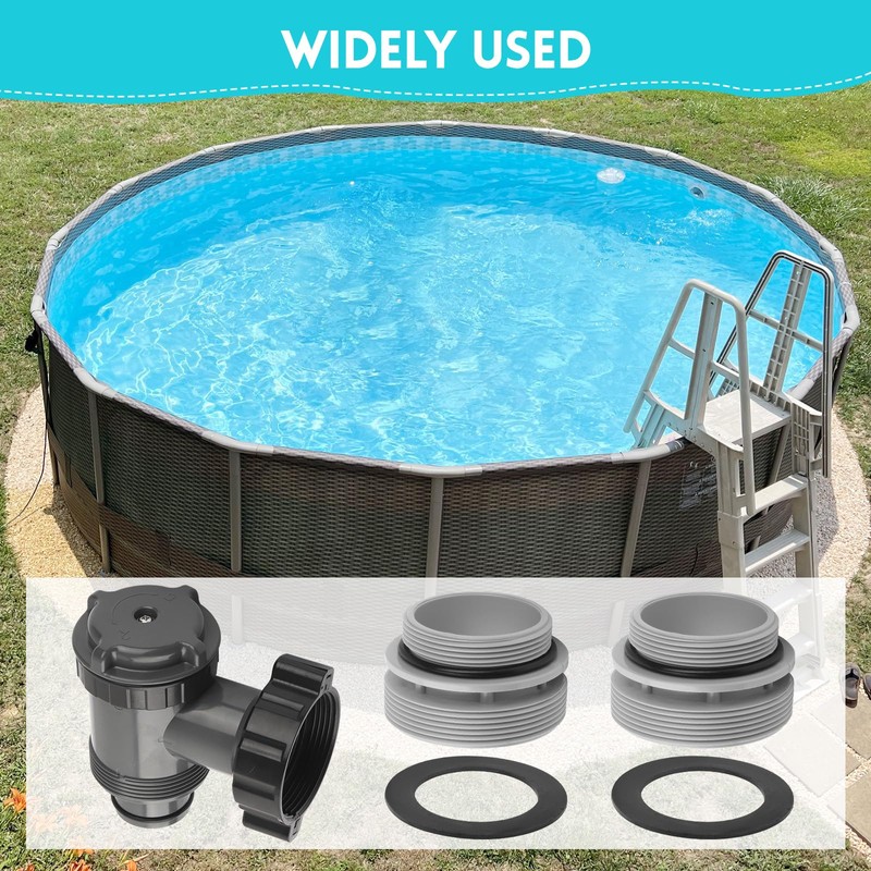 Plunger Valve for Intex Pool, 38mm Plunger Valves Connection Kit