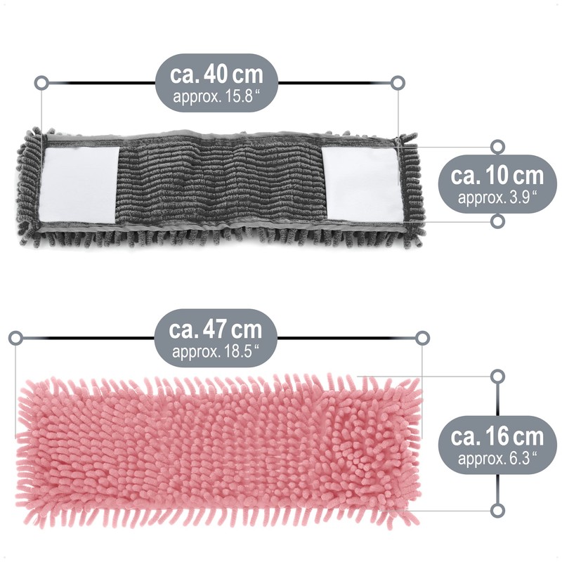 COM-FOUR® 4 x replacement covers for floor mops, mop cover
