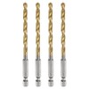 sourcing map 4pcs 1/4" Hex Shank Twist Drill Bits 5mm