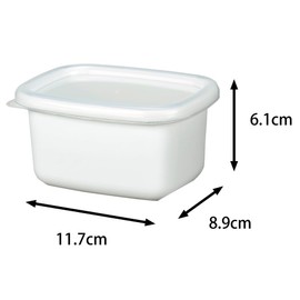 Takagi Metal FSK-SW Storage Container, Heat Resistant Container, Canister, Umeshi Dried Container, Enamel, Square, S, Dishwasher Safe, White
