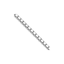 Diamond2Deal Sterling Silver Rhodium-plated 1.1mm Box Chain Necklace